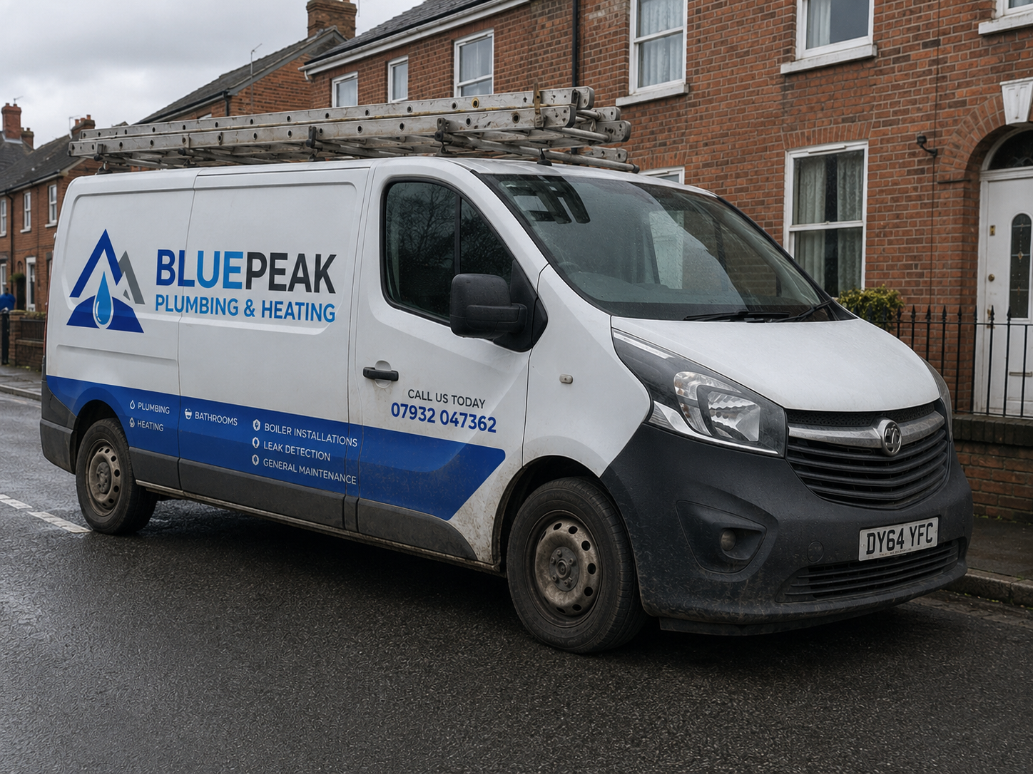 BluePeak Plumbing and Heating service van in London